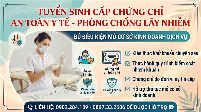 Tuyển Sinh Cấp Chứng Chỉ An Toàn Y tế Phòng Chống Lây Nhiễm Cả Nước